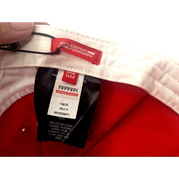 Ferrari Red & White Adjustable Baseball Cap With Embroidered Logo NWT - Picture 7 of 10